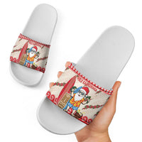 Hawaii Christmas Six Seven Slide Sandals Mele Kalikimaka Funny Santa 67 Gen Alpha Slang LT14 - Polynesian Pride