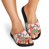 Hawaii Christmas Six Seven Slide Sandals Mele Kalikimaka Funny Santa 67 Gen Alpha Slang LT14 - Polynesian Pride