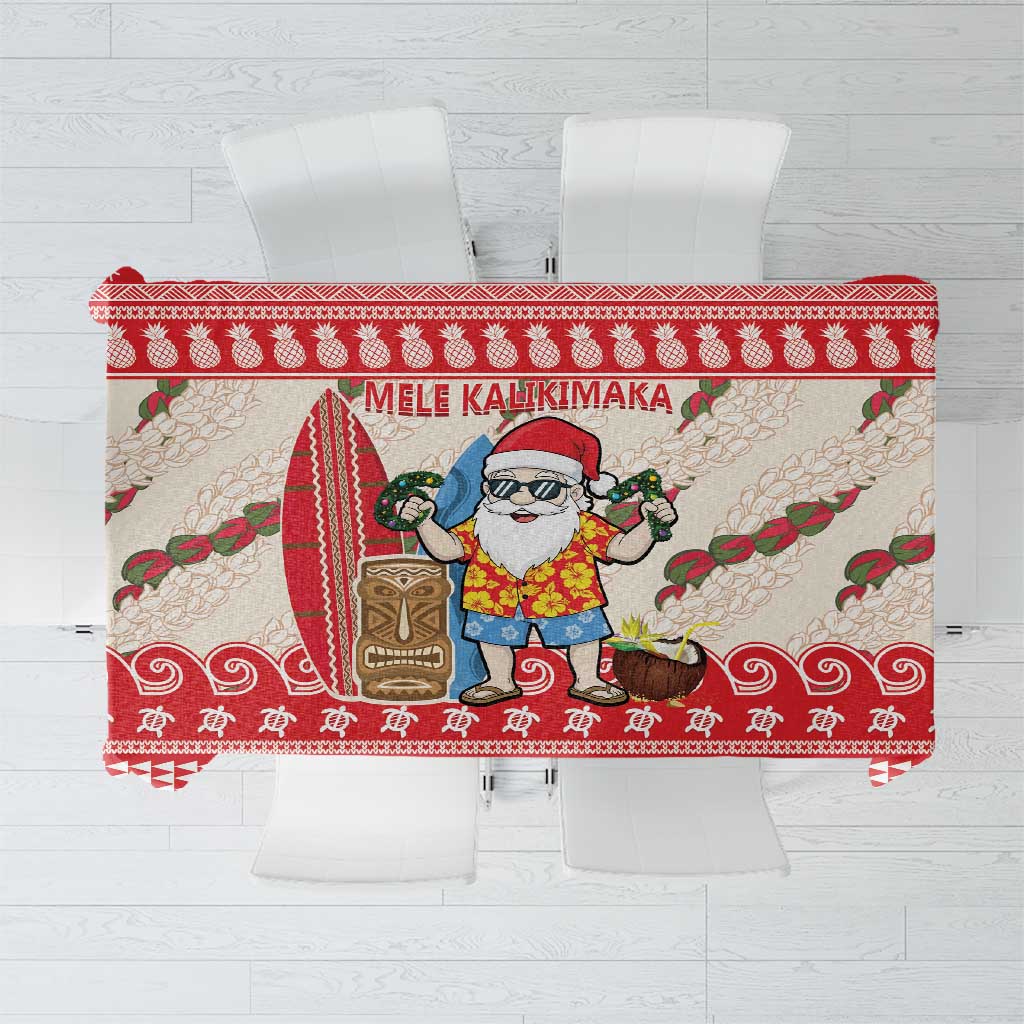 Hawaii Christmas Six Seven Tablecloth Mele Kalikimaka Funny Santa 67 Gen Alpha Slang LT14 Red - Polynesian Pride