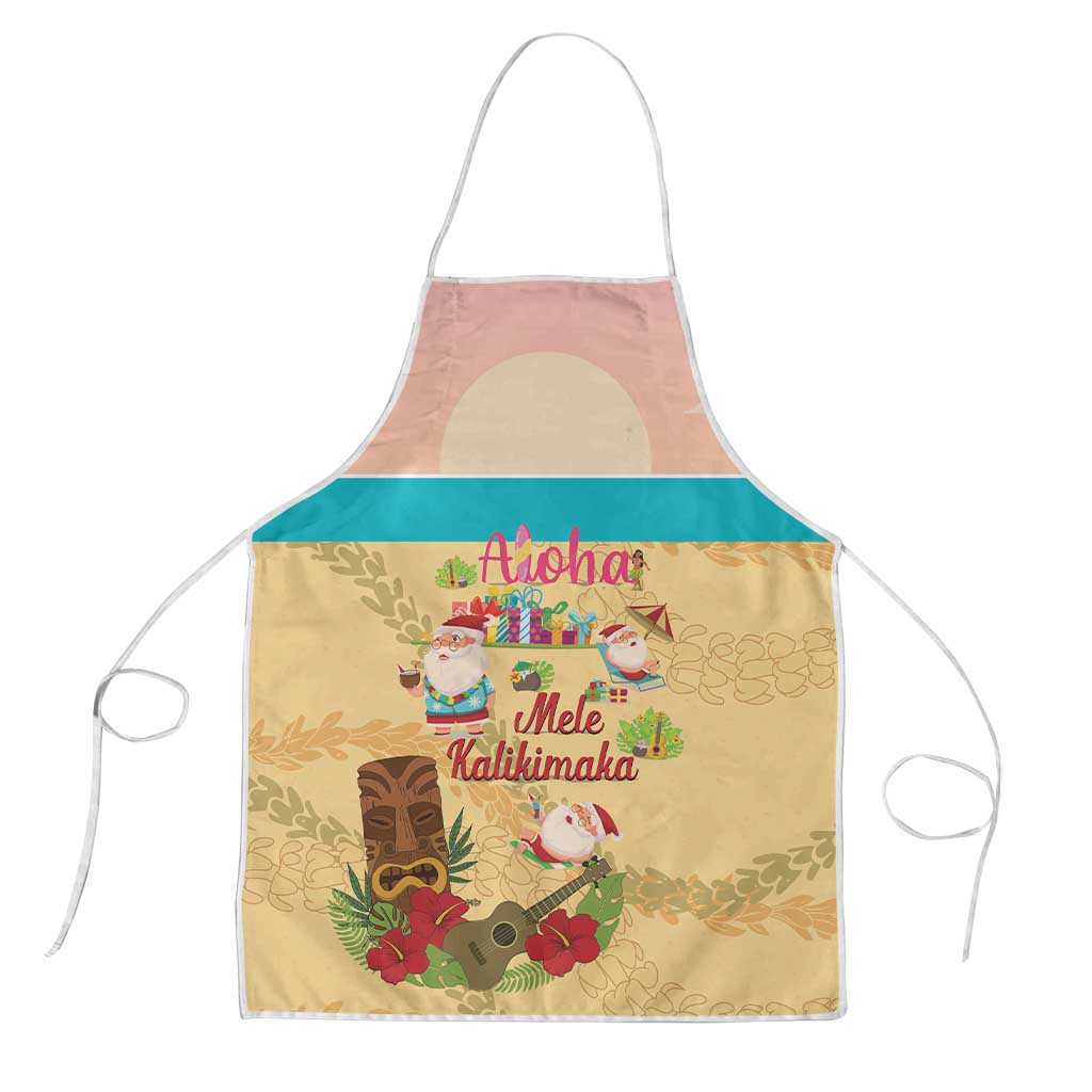 Aloha Hawaii Mele Kalikimaka Apron Beachy Funny Santa Hawaiian Lei LT14 Yellow - Polynesian Pride