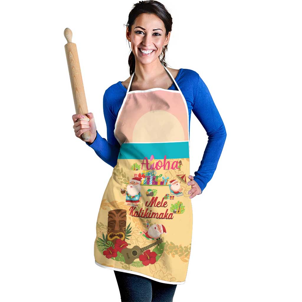 Aloha Hawaii Mele Kalikimaka Apron Beachy Funny Santa Hawaiian Lei LT14 - Polynesian Pride