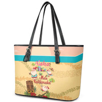 Aloha Hawaii Mele Kalikimaka Leather Tote Bag Beachy Funny Santa Hawaiian Lei LT14 - Polynesian Pride