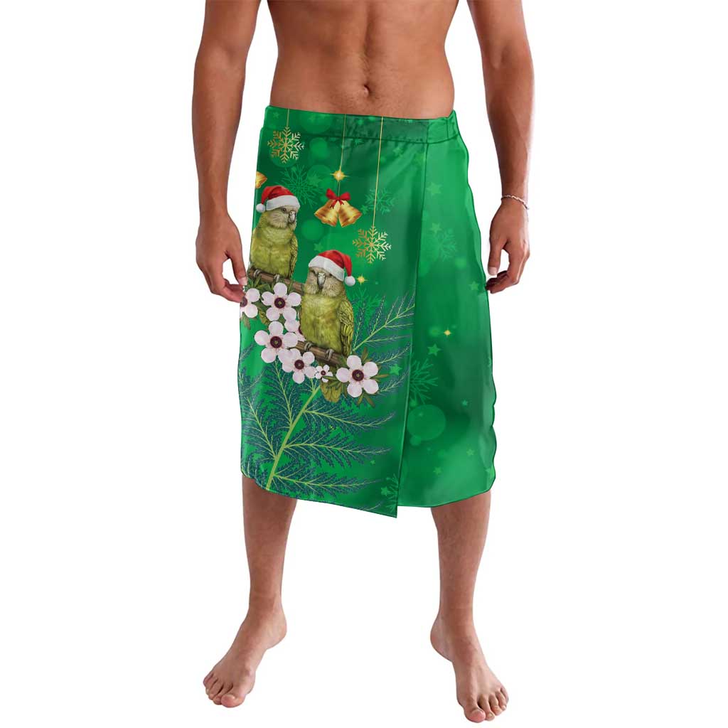 New Zealand Kakapo Christmas Lavalava Owl Parrot Santa Sliver Fern Manuka - Green LT14 Green - Polynesian Pride