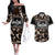 Kia Ora New Zealand Couples Matching Off The Shoulder Long Sleeve Dress and Hawaiian Shirt Aotearoa Proud Maori With Silver Fern LT14 Black - Polynesian Pride