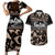 Kia Ora New Zealand Couples Matching Short Sleeve Bodycon Dress and Hawaiian Shirt Aotearoa Proud Maori With Silver Fern LT14 Black - Polynesian Pride