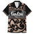 Kia Ora New Zealand Family Matching Off Shoulder Long Sleeve Dress and Hawaiian Shirt Aotearoa Proud Maori With Silver Fern LT14 Dad's Shirt - Short Sleeve Black - Polynesian Pride