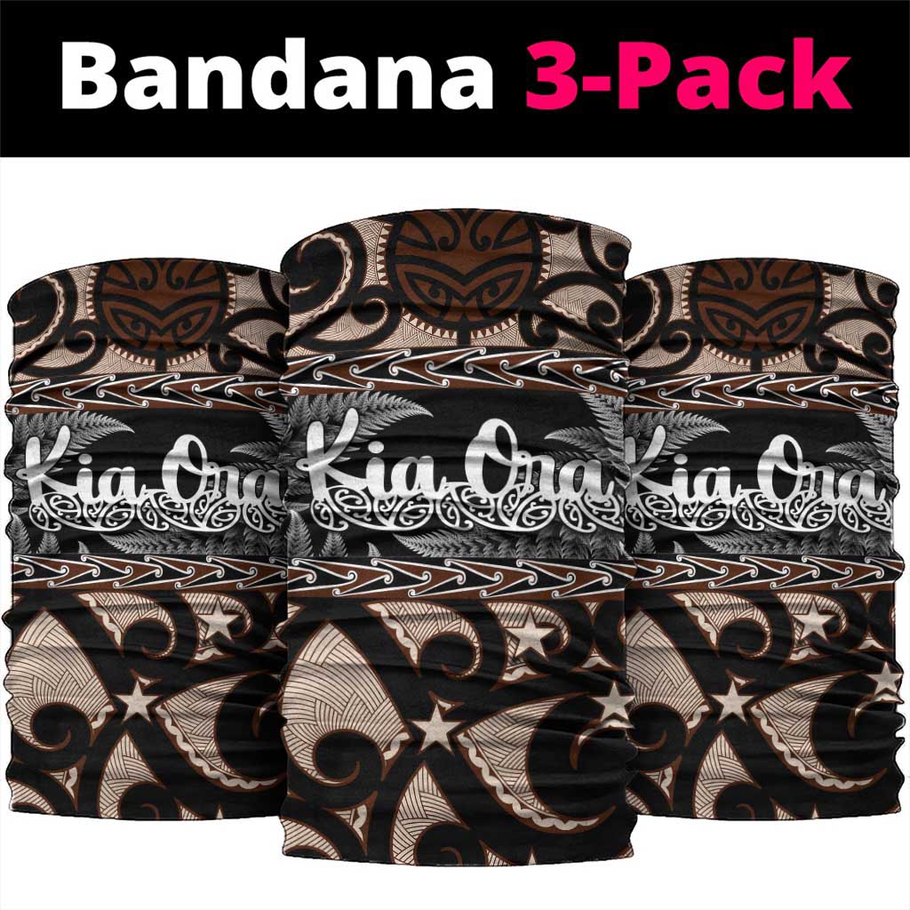 Kia Ora New Zealand Neck Gaiter Aotearoa Proud Maori Silver Fern LT14 package One Size: 25*50cm Black - Polynesian Pride