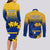 Nauru Independence Day Couples Matching Long Sleeve Bodycon Dress and Long Sleeve Button Shirt Repubrikin Naoero Polynesian Pattern LT14 - Polynesian Pride