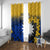 Nauru Independence Day Window Curtain Repubrikin Naoero Polynesian Pattern LT14 With Grommets Blue - Polynesian Pride