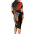 New Zealand ANZAC Day Long Sleeve Bodycon Dress Lest We Forget Silver Fern With Camouflage LT14 - Polynesian Pride