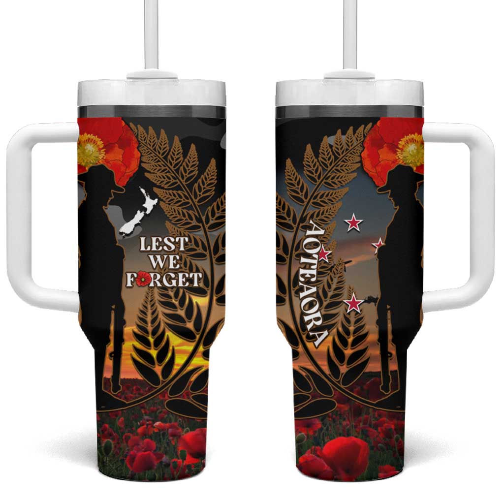 New Zealand ANZAC Day Tumbler With Handle Lest We Forget Silver Fern With Camouflage