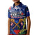 Australia And New Zealand ANZAC Day Kid Polo Shirt Lest We Forget Silver Fern With Golden Wattle LT14 Kid Blue - Polynesian Pride