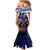 Australia And New Zealand ANZAC Day Mermaid Dress Lest We Forget Silver Fern With Golden Wattle LT14 - Polynesian Pride