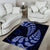 Blue New Zealand Paisley Silver Fern Area Rug Aotearoa Maori LT14 - Polynesian Pride