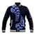 Blue New Zealand Paisley Silver Fern Baseball Jacket Aotearoa Maori LT14 Unisex Blue - Polynesian Pride