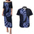 Blue New Zealand Paisley Silver Fern Couples Matching Puletasi Dress and Hawaiian Shirt Aotearoa Maori LT14 Blue - Polynesian Pride