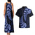 Blue New Zealand Paisley Silver Fern Couples Matching Tank Maxi Dress and Hawaiian Shirt Aotearoa Maori LT14 - Polynesian Pride