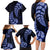 Blue New Zealand Paisley Silver Fern Family Matching Long Sleeve Bodycon Dress and Hawaiian Shirt Aotearoa Maori LT14 - Polynesian Pride