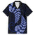 Blue New Zealand Paisley Silver Fern Family Matching Off Shoulder Long Sleeve Dress and Hawaiian Shirt Aotearoa Maori LT14 Dad's Shirt - Short Sleeve Blue - Polynesian Pride