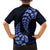 Blue New Zealand Paisley Silver Fern Family Matching Off Shoulder Short Dress and Hawaiian Shirt Aotearoa Maori LT14 - Polynesian Pride