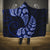 Blue New Zealand Paisley Silver Fern Hooded Blanket Aotearoa Maori LT14 One Size Blue - Polynesian Pride