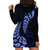 Blue New Zealand Paisley Silver Fern Hoodie Dress Aotearoa Maori LT14 - Polynesian Pride