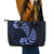 Blue New Zealand Paisley Silver Fern Leather Tote Bag Aotearoa Maori LT14 - Polynesian Pride