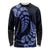 Blue New Zealand Paisley Silver Fern Long Sleeve Shirt Aotearoa Maori LT14 Unisex Blue - Polynesian Pride