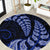 Blue New Zealand Paisley Silver Fern Round Carpet Aotearoa Maori LT14 Blue - Polynesian Pride