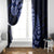 Blue New Zealand Paisley Silver Fern Window Curtain Aotearoa Maori LT14 - Polynesian Pride