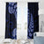 Blue New Zealand Paisley Silver Fern Window Curtain Aotearoa Maori LT14 - Polynesian Pride