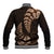 Brown New Zealand Paisley Silver Fern Baseball Jacket Aotearoa Maori LT14 - Polynesian Pride