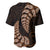 Brown New Zealand Paisley Silver Fern Baseball Jersey Aotearoa Maori LT14 - Polynesian Pride