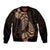 Brown New Zealand Paisley Silver Fern Bomber Jacket Aotearoa Maori LT14 Unisex Brown - Polynesian Pride