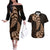 Brown New Zealand Paisley Silver Fern Couples Matching Off The Shoulder Long Sleeve Dress and Hawaiian Shirt Aotearoa Maori LT14 Brown - Polynesian Pride