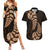 Brown New Zealand Paisley Silver Fern Couples Matching Summer Maxi Dress and Hawaiian Shirt Aotearoa Maori LT14 Brown - Polynesian Pride