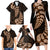 Brown New Zealand Paisley Silver Fern Family Matching Long Sleeve Bodycon Dress and Hawaiian Shirt Aotearoa Maori LT14 - Polynesian Pride