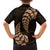 Brown New Zealand Paisley Silver Fern Family Matching Off Shoulder Long Sleeve Dress and Hawaiian Shirt Aotearoa Maori LT14 - Polynesian Pride