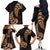 Brown New Zealand Paisley Silver Fern Family Matching Off Shoulder Long Sleeve Dress and Hawaiian Shirt Aotearoa Maori LT14 - Polynesian Pride