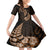 Brown New Zealand Paisley Silver Fern Family Matching Off Shoulder Short Dress and Hawaiian Shirt Aotearoa Maori LT14 Daughter's Dress Brown - Polynesian Pride