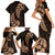 Brown New Zealand Paisley Silver Fern Family Matching Short Sleeve Bodycon Dress and Hawaiian Shirt Aotearoa Maori LT14 - Polynesian Pride