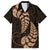 Brown New Zealand Paisley Silver Fern Family Matching Short Sleeve Bodycon Dress and Hawaiian Shirt Aotearoa Maori LT14 Dad's Shirt - Short Sleeve Brown - Polynesian Pride