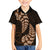 Brown New Zealand Paisley Silver Fern Family Matching Short Sleeve Bodycon Dress and Hawaiian Shirt Aotearoa Maori LT14 Son's Shirt Brown - Polynesian Pride