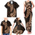 Brown New Zealand Paisley Silver Fern Family Matching Tank Maxi Dress and Hawaiian Shirt Aotearoa Maori LT14 - Polynesian Pride