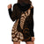 Brown New Zealand Paisley Silver Fern Hoodie Dress Aotearoa Maori LT14 - Polynesian Pride