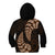 Brown New Zealand Paisley Silver Fern Kid Hoodie Aotearoa Maori LT14 - Polynesian Pride