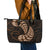 Brown New Zealand Paisley Silver Fern Leather Tote Bag Aotearoa Maori LT14 - Polynesian Pride