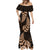 Brown New Zealand Paisley Silver Fern Mermaid Dress Aotearoa Maori LT14 - Polynesian Pride