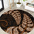 Brown New Zealand Paisley Silver Fern Round Carpet Aotearoa Maori LT14 Brown - Polynesian Pride