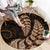 Brown New Zealand Paisley Silver Fern Round Carpet Aotearoa Maori LT14 - Polynesian Pride